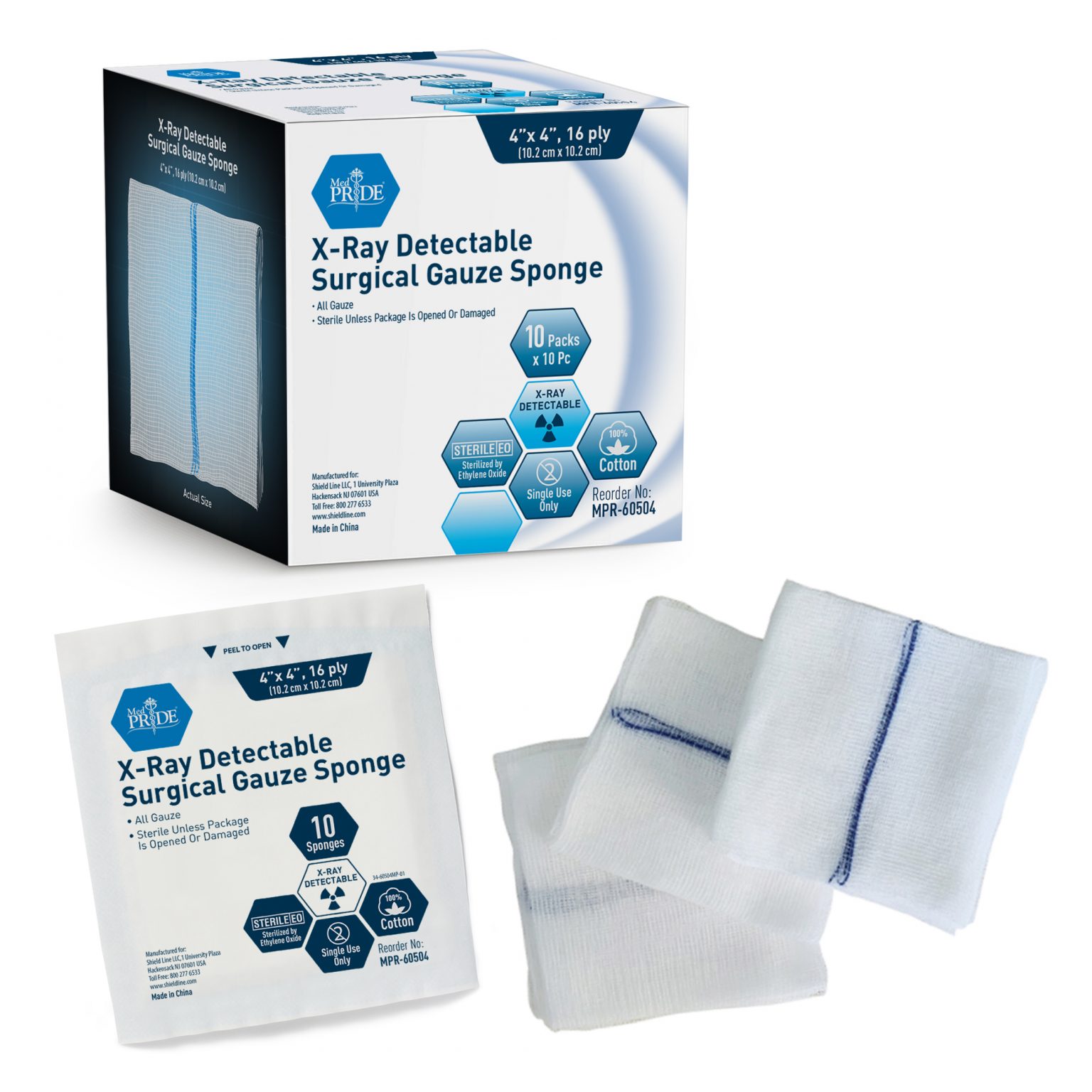 X-Ray Detectable Surgical Gauze Sponges - MedPride